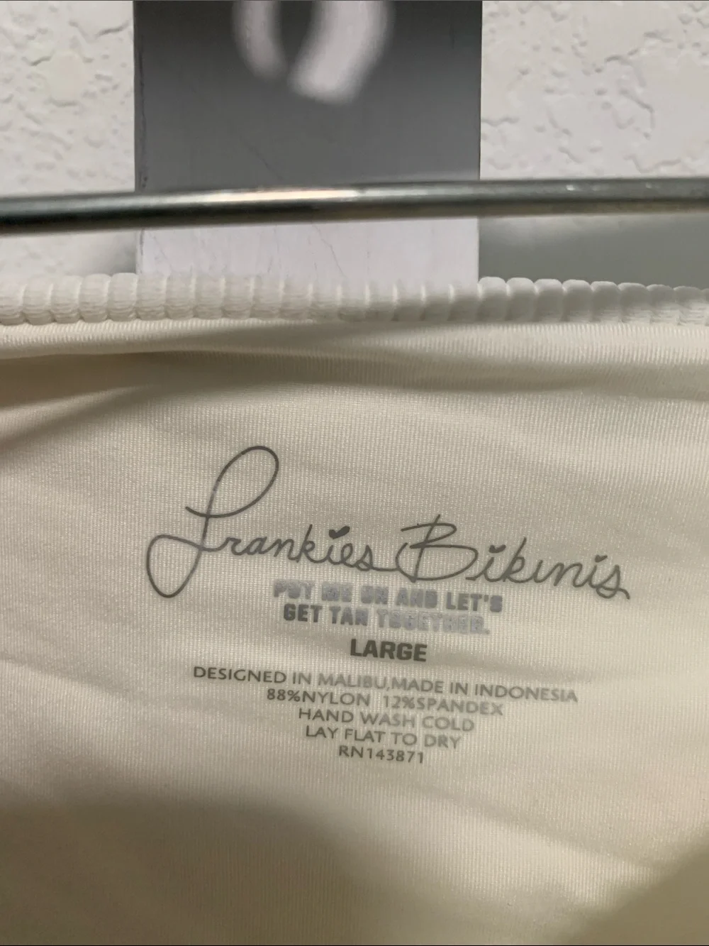 NWT Frankie’s Bikinis Shea Ribbed White Bikini Bottom